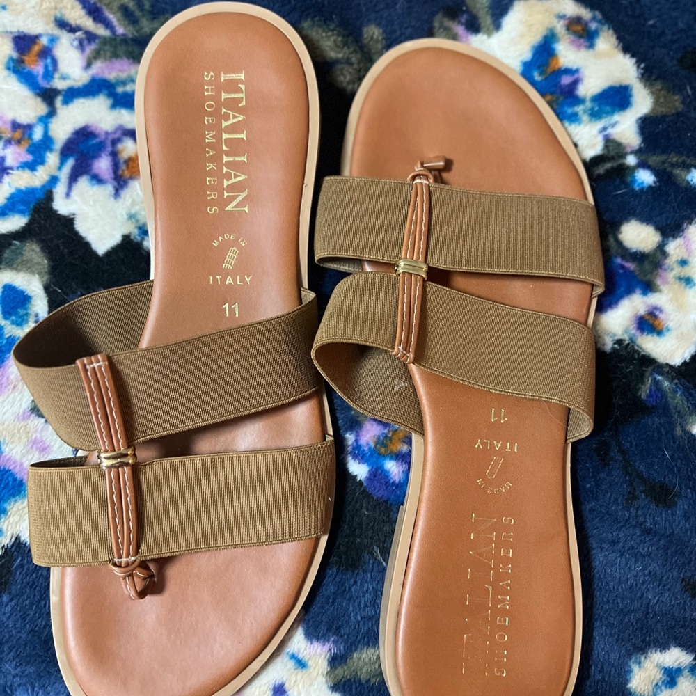 Italian Shoemakers Tan Slide Sandals